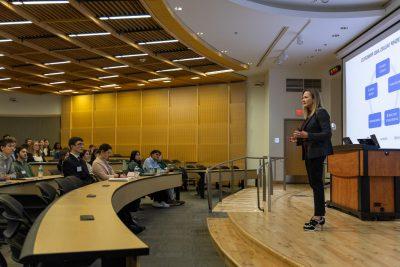 Jennifer Van Buskirk delivers the keynote address during the tenth annual Torgersen Leadership Summit.